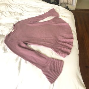 Purple bell sleeve sweater blouse